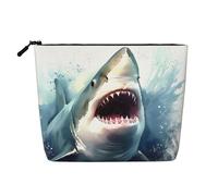 Shark in The Sea Toiletry Bags for Women, Portable Travel Cosmetic Bag, Daily Organiser with Zipper