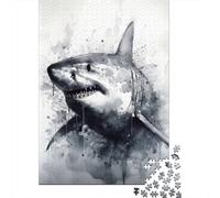 Shark Inked Marine Hunter 1000-Piece Puzzle for Adults, 70x50cm/1000pcs; A Shared Activity for Friends Or Family; Low-dust White Cardboard Pieces