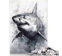 Shark Inked Marine Hunter Puzzle for Adults And Teenagers 1000 Pieces Paper Puzzles for Teenagers Gifts Brain Teaser Game 1000pcs (38x26cm)