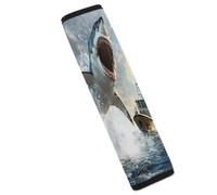 Shark Is Attacking Boat Car Seat Belt Pad Strap Belts Covers Universal Auto Part Accessories 1PCS