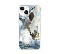 Shark Is Attacking Boat Cell Phone Basic Cases Compatible with iPhone 15/15 Plus/15 Pro/15 Pro Max