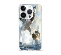 Shark Is Attacking Boat Cell Phone Basic Cases Compatible with iPhone 15/15 Plus/15 Pro/15 Pro Max