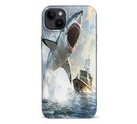 Shark Is Attacking Boat Cell Phone Basic Cases Compatible with iPhone 15/15 Plus/15 Pro/15 Pro Max