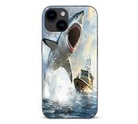Shark Is Attacking Boat Cell Phone Basic Cases Compatible with iPhone 15/15 Plus/15 Pro/15 Pro Max