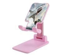 Shark Is Attacking Boat Folding Cell Phone Stand for Desk Adjustable Height Portable Cellphone Cradle for Office