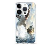 Shark Is Attacking Boat Phone Case Compatible with iPhone 14/14 Plus/14 Pro/14 Pro Max Flip Protective Cover with Card Holder