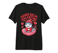 Shark is My Valentine Shark Lovers Couple Premium T-Shirt