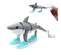 Shark Italian Brainrot Toys Key Chain, 3D Printed Tralalero Tralala Articulated Animals KeyChain, Action Figures Key Chain Italian Brain Rot Toys Suitable For Tung Tung Tung Sahur Fans Bag Decoration