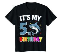 Shark It's My 5th Birthday 5 Years Old Birthday Party Kids T-Shirt