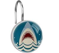 Shark Jaws Shower Curtain Hooks Set of 12 Shower Curtain Rings Rustproof Shower Hooks Rings for Bathroom
