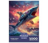Shark Jigsaw Puzzle Adult And Children Beautifully Illustrated Rainy Days Fun Activities Birthday Jumbo for Boys And Girls 52x38cm/1000pcs