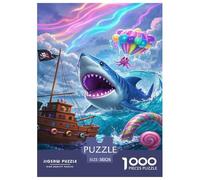 Shark Jigsaw Puzzle Animales Salvajes Adult And Children 1000 Jigsaws Beautifully Illustrated Fun Activity for Home Birthday Jumbo Age 12+ for Adults 38x26cm/1000pcs