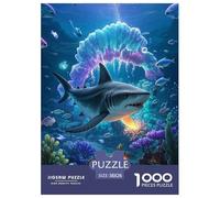 Shark Jigsaw Puzzle for Adults Kids 1000 Pieces Whimsical Challenge Toy Educational Game Home Decoration Age 14 Years Up 38x26cm