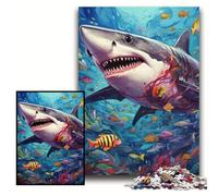 Shark Jigsaw Puzzles for Adults, 1000 Piece Impossible Jigsaw Puzzles for Adults DIY Art Decor, Size 50x75cm