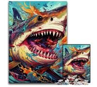 Shark Jigsaw Puzzles for Adults 1000 Piece Wooden Jigsaw Puzzles Challenging Brain Teaser for Teenagers, Family Game Night Fun 50x75CM/19.68x29.52inch