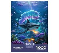 Shark Jigsaw Puzzles Puzzles for Adults Kids. 1000 Piece Whimsical Challenge Toy Educational Game Home Decoration for Educational Games Gifts 52x38cm/1000pcs