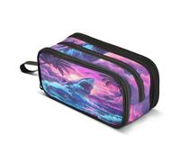 Shark Jumping Ocean Pencil Case Boys Girls Pen Bag Pouch School Office Kids