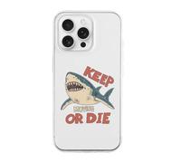 Shark Keep Moving Or Die Phone Case Compatible with iPhone 16 Plus Pro Max Shockproof TPU Protective Cover