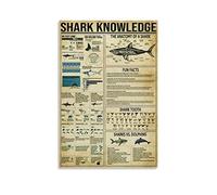 Shark Knowledge Poster Decorative Painting Canvas Wall Posters And Art Picture Print Modern Family Bedroom Decor Posters 12x18inch(30x45cm) Shark Knowledge Poster Shark Knowledge Canvas Art Poster Pi