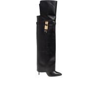 Shark Lock Stiletto Over-knee Boots - female - Givenchy - Over-the-Knee Boots - Black - 5 UK - Shoes 5 UK