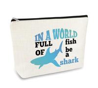 Shark Makeup Bag Shark Gifts for Women Animal Shark Lovers Gifts Travel Cosmetic Bag Ocean Shark Themed Gifts for Teen Girls Sharks Week Decor Gift Shark Gifts for Shark Lovers Christmas Birthday Gift