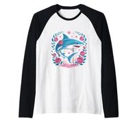 Shark Marine Biology Animal Artwork Sea Ocean Sharks Lover Raglan Baseball Tee