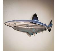 Shark Metal Wall Art Decor,Shark Metal Art Wall Hanging Ornament Art Wall Decoration Ocean World Color Shark Metal Wall Sculptures for Patio Office Living Room Bedroom Home Hall Decoration