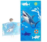 Shark Microfibre Towel Quick Dry, 75 X 150cm, Microfibre Beach Towel, Marine Animal Patterns, Lightweight Beach Towel, Ultra Absorbent Super Soft Beach Blanket Towelfor Swimming Shower Pool Travel
