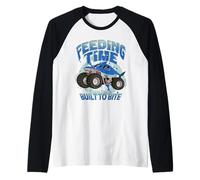 Shark Monster Truck Feeding Time Built to Bite Off-Roading Raglan Baseball Tee