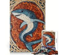 Shark Mosaic Art 1000 Piece Jigsaw Puzzles for Adults Teenagers Memory Upgrade Light Relax Sharp Cut Lovely Gift 50x75cm