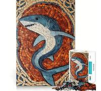 Shark Mosaic Art 1000 Piece Jigsaw Puzzles for Adults Teenagers Memory Upgrade Light Relax Sharp Cut Lovely Gift 50x75cm