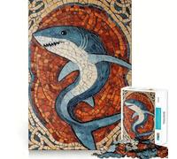 Shark Mosaic Art 1000 Piece Jigsaws for Teenagers Puzzle Think Toy Stress Relief Sharp Cut Santa Wish List 38x52cm