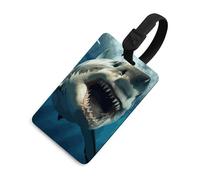 Shark Mouth Luggage Tag TPU Bag Tag Travel Airplane Essentials Personalized Luggage Tags Holder with Lanyard Name Id Identifier Card for Suitcase Backpack Toolbox