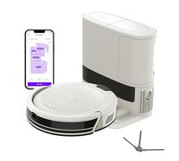 Shark Navigator Robot Vacuum with Bagless 30-Day Capacity Self-Empty Base, Powerful Suction, SmartPath Navigation, Self-Cleaning Brushroll, for Carpets & Hard Floors, White, AV2110S