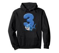 Shark Number 3 Birthday Ocean Kids Party 3rd Beach Three Pullover Hoodie