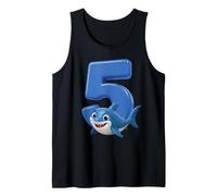 Shark Number 5 Birthday Ocean Kids Party 5th Beach Fish Five Tank Top
