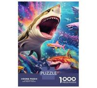 Shark Ocean Animals 1000 Piece Jigsaw Puzzle Jigsaw Puzzle for Adults Paper Puzzle Night View Relaxation 52x38cm/1000pcs