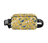Shark Ocean Blue Waterproof Waist Bag Fanny Pack with Adjustable Strap for Travel Vacation Running, Butterfly Beautiful, One Size