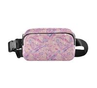 Shark Ocean Blue Waterproof Waist Bag Fanny Pack with Adjustable Strap for Travel Vacation Running, Pink Glitter Texture, One Size