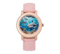 Shark Ocean Sea Fish is Comming Women's Wrist Watch Fashion Alloy Quartz Watch with Strap Easy to Read