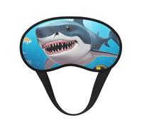 Shark Ocean Theme Sleep Mask for Side Sleeper Soft Breathable Sleeping Eye Mask Blackout Silk Eye Sleep Shade Cover with Elastic Strap Night Blindfold for Women Men Travel Nap
