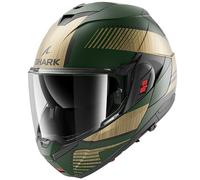 Shark OXO Flip Up Motorcycle Motorbike Helmet - Sikter Matt Gold / Green