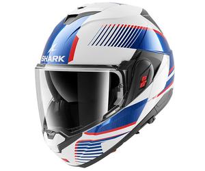 Shark OXO Flip Up Motorcycle Motorbike Helmet - Sikter White / Blue / Red