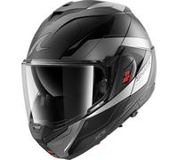 Shark OXO Mekarium Flip Up Motorbike Helmet Matt Anthracite / Pearl / Black