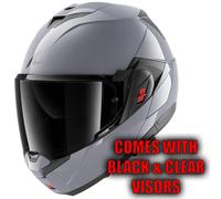 Shark Oxo Dark Shadow Modular Helmet Silver M