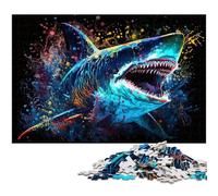 Shark Painting 1000 Piece Jigsaw Puzzles for Adults Impossible Jigsaw Puzzles for Adults Ideal And Home Decor 50x75CM/19.68x29.52inch