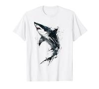 Shark Painting Art Abstract Animal Drawing Graphic Shark T-Shirt
