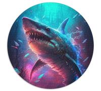 Shark Painting Jigsaw Puzzle 1000 Pieces 1000 Pieces Round Puzzle Gifts for Home Decor, Brain Training 67.5x67.5cm