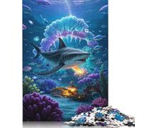Shark Paper 1000 Pieces Jigsaw Puzzle for Adults Creative Rectangular Puzzle Brain Exercise Challenge Game 1000pcs (38x26cm)