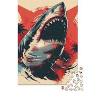 Shark Paper 1000 Pieces Jigsaw Puzzle for Adults Creative Rectangular Puzzle Brain Exercise Challenge Game 1000pcs (38x26cm)